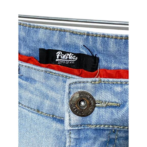 Public Supply Co NYC Slim Jeans Mens 30x32 Stretch Grunge Distressed Punk Skater - Picture 4 of 9